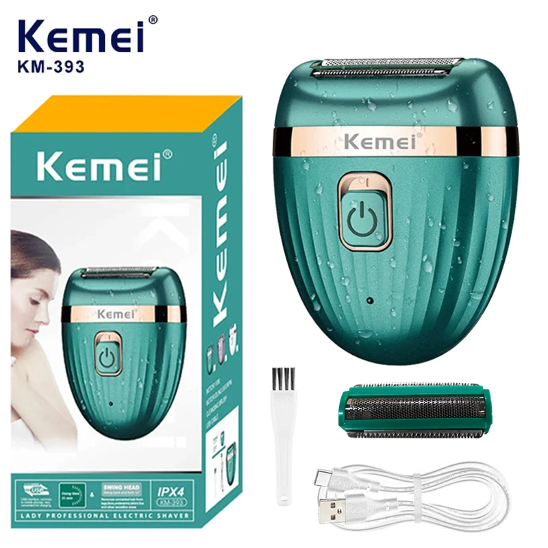 Kemei Femmes Rasoir Électrique Épilateur Corps Cheveux Bikini Defeather Mini Rechargeable Dissolvant Portable Multicolore En Option KM-393