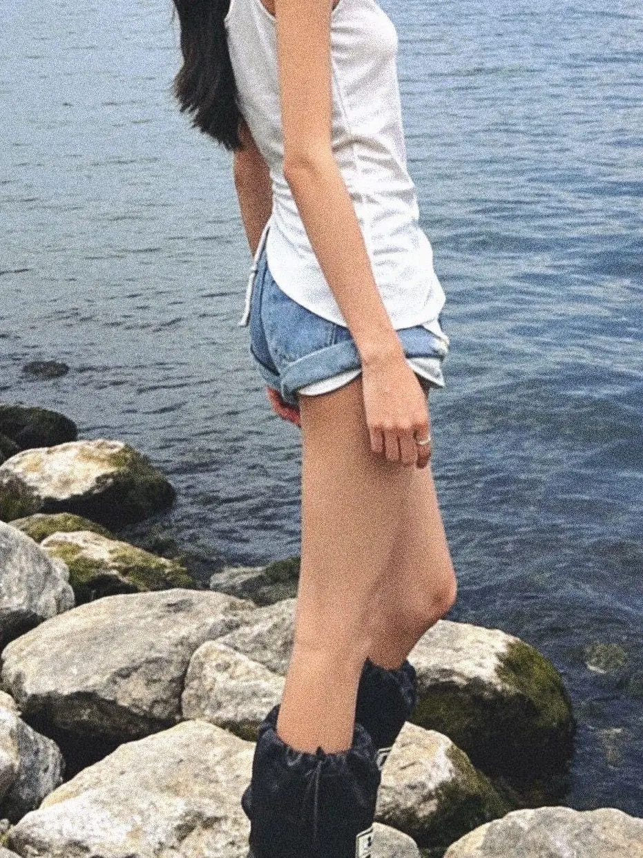 American Retro Washed Low Waist Denim Shorts Women's Slimming Butt Enhancing Summer Fashion Casual High Waist Jeans