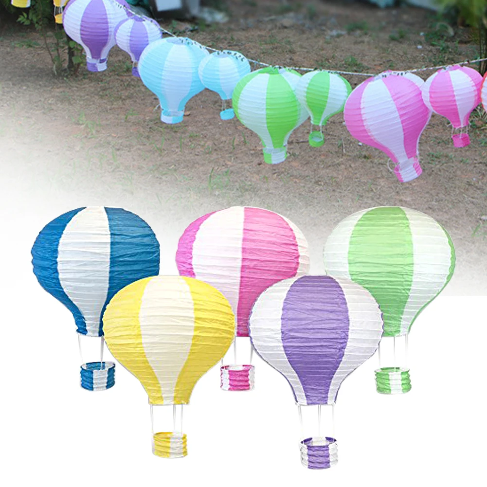 5pcs Hot Air Balloon Party Decor Paper Lantern Pendant Balcony Yard Garden Hanging Ornament Colorful Lantern Decoration