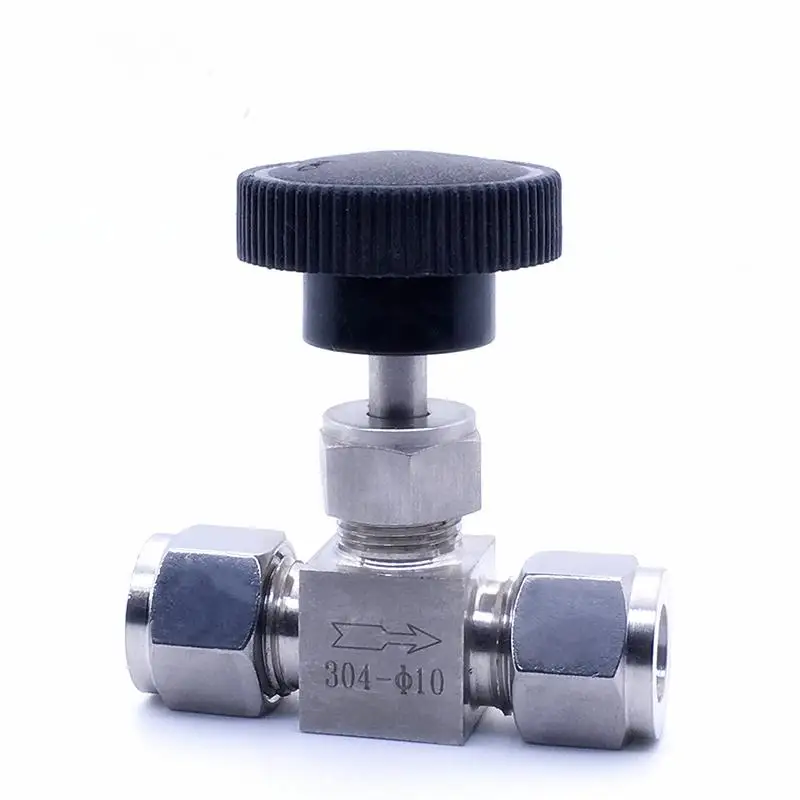 Needle valve Adjustable 3 4 6 8 10 12mm 1/8 1/4 3/8 1/2 Tube Stainless Steel 304 Flow Control Straight 90 Degree Needle Valve