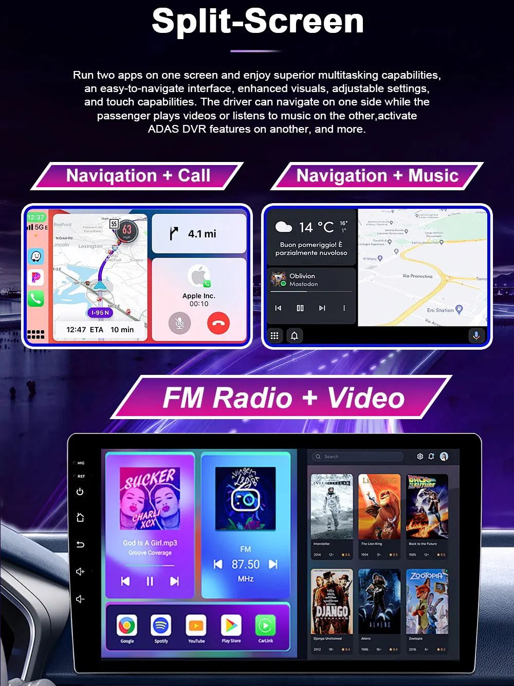 راديو تلقائي أندرويد 15 لبيجو 308 T9 308S 2013 - 2017 وحدة رأس ستيريو مشغل وسائط متعددة لا 2din DVD QLED شاشة راديو GPS