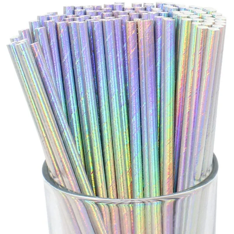 25/50/100PCS Drinking Paper Straws  Cocktail Straws for Birthday Party Suppliesr Wedding Party Gift  Drinks Fruit Juice Beer