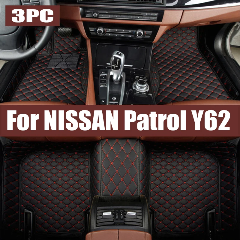 

For NISSAN Patrol Y62 2010-2022 7-seats Auto Car Floor Mats All-Weather TPE Foot Pad Waterproof Tray Mat Interior trunk mat