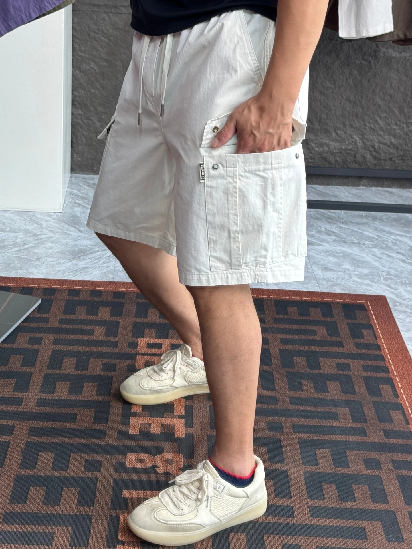 Comfortable Cotton Workwear Casual Straight Leg Pants Men's Five-Quarter Shorts Elastic Waist Loose Fit Summer Fashion