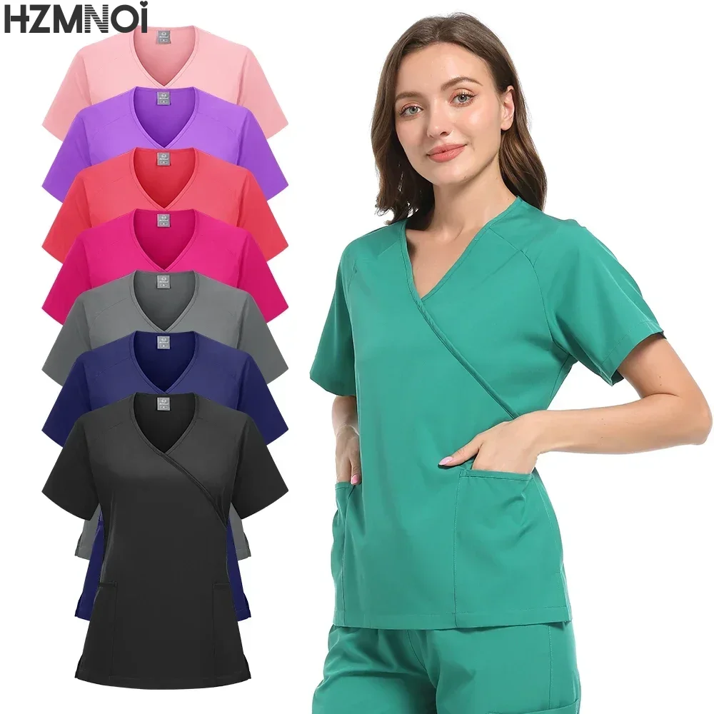 طقم فرك جراحي للنساء ، زي موحد للممرضات ، ملابس عمل لصالونات التجميل ، توب وبانت سريري ، بدلة تمريض لطبيب سبا