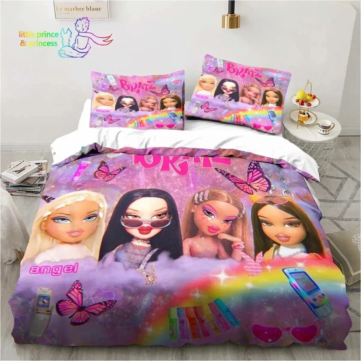 Cartoon Bratz Doll 3D Print Bedding Set Single Twin Full Queen King Size Bed Set Adult Kid Girls Bedroom Bedding Gift