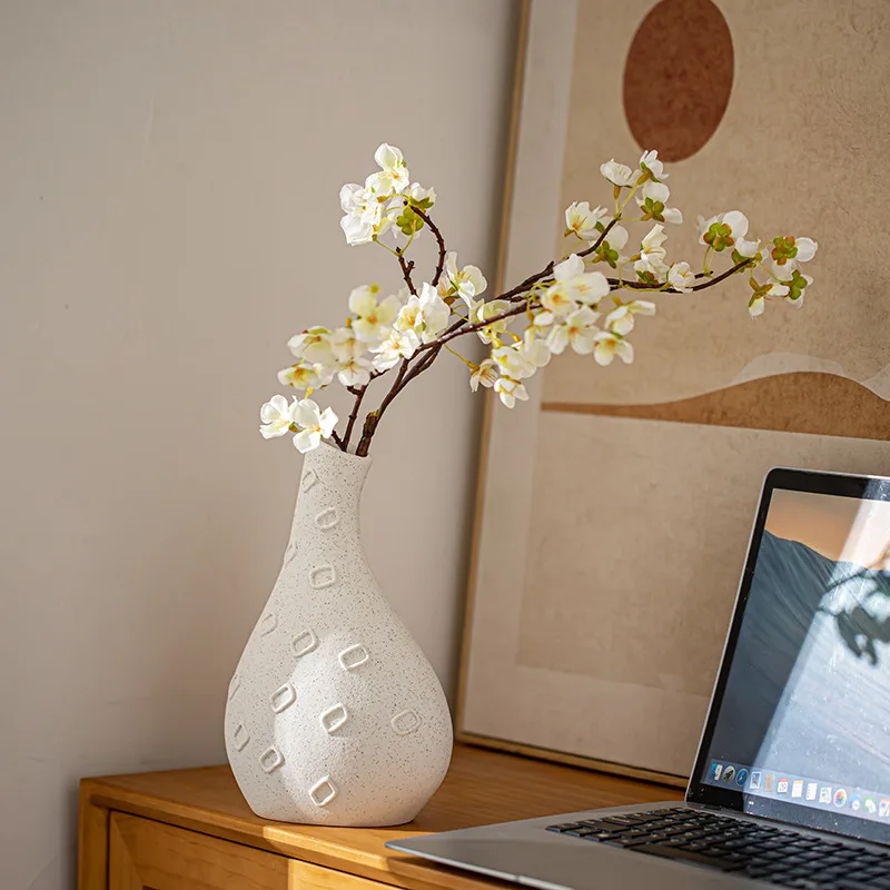 

Ceramic dried flower vase small fresh flower arrangement modern white dining table living room home decoration ornament
