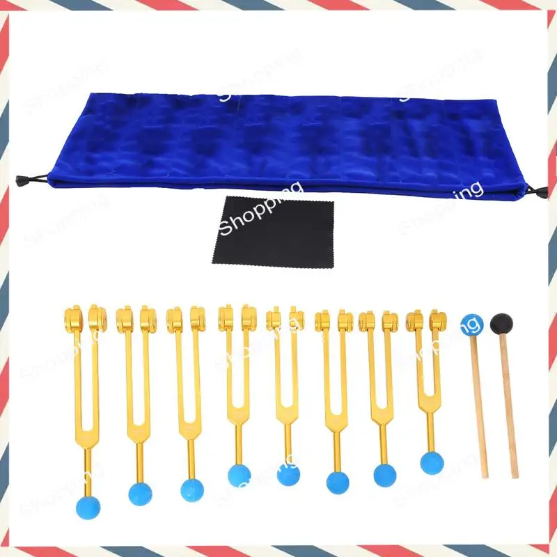 

A44M 7 Chakras Tuning Fork + 1 Soul Weighted Tuning Forks,For Healing Chakra,Sound Therapy,Reliever Stress Durable Easy Install