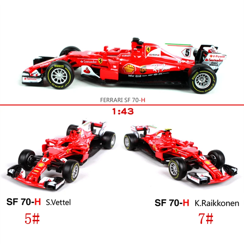 Burago 1:43 Ferrari SF70 2017 #5 #7 Alloy F1 car model diecasting model car simulation car decoration collection gift toy B250