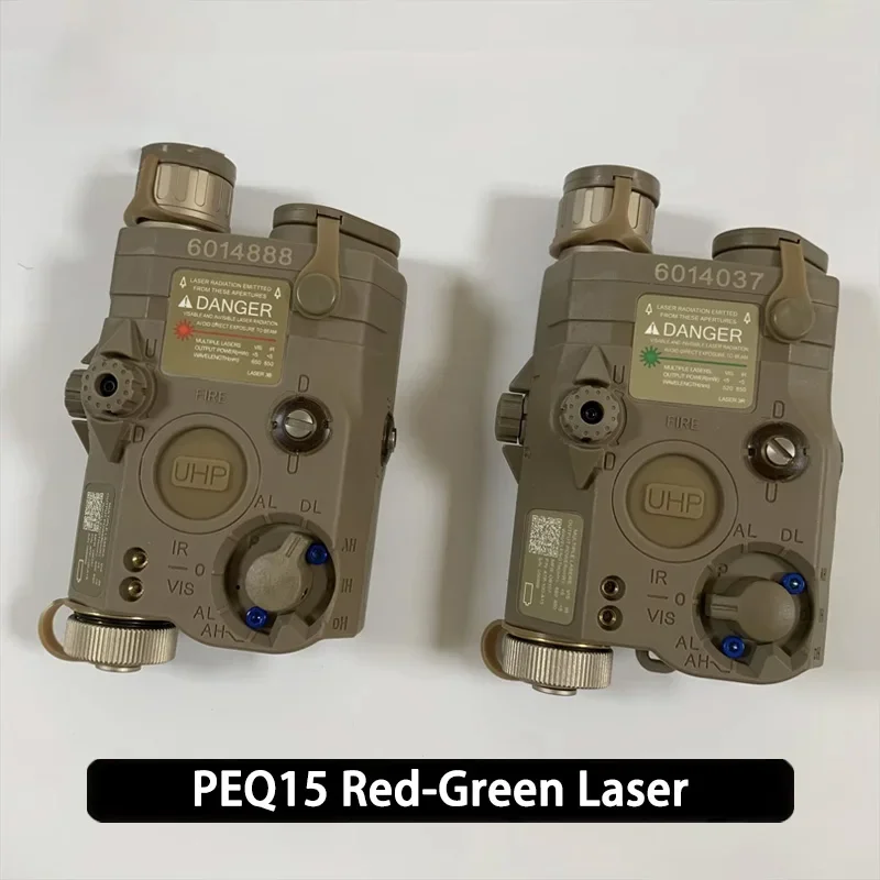 Tactical Laser Sight PEQ15 LA5C Green Blue Indicator IR Illuminator LED Strobe Flashlight Combo Airsoft Hunting Accessory