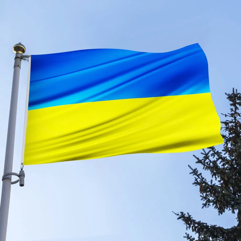 90*150Cm Bendera Ukraina Bendera Nasional Spanduk Kegiatan Kantor Festival Parade Dekorasi Rumah Ukraina Bendera Negara Halus Bendera Negara