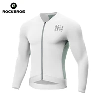 ROCKBROS Primavera Verano ciclismo Jersey de manga larga alta elástica ligera transpirable secado rápido bicicleta Jersey hombres ropa de ciclismo