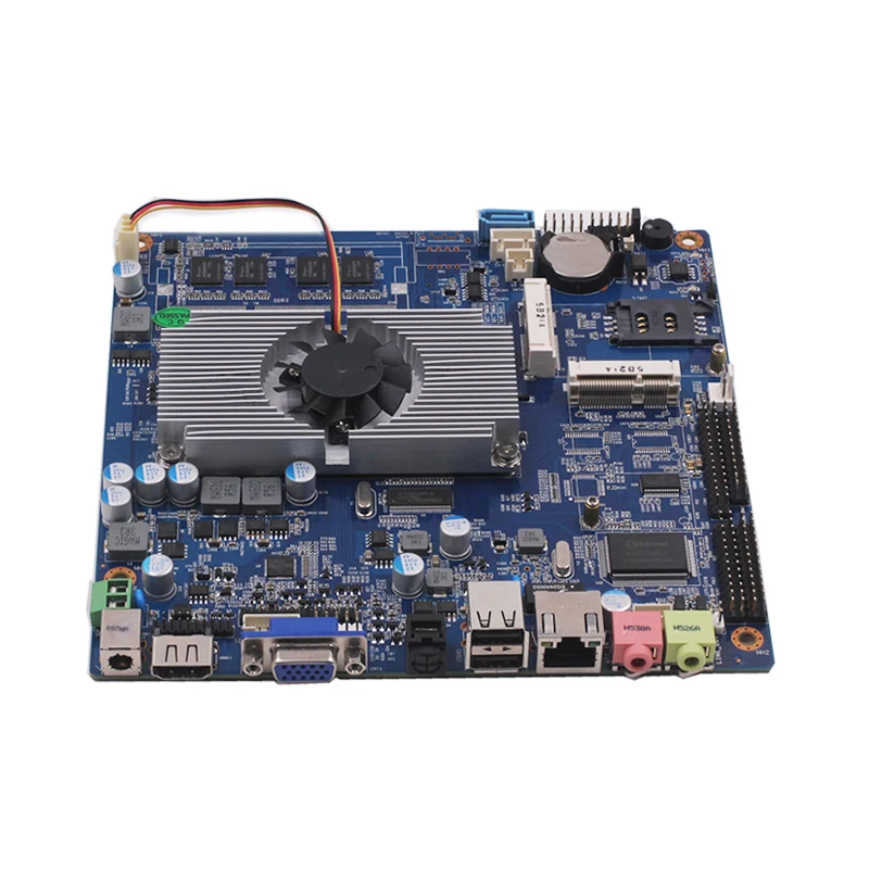 Piesia Industrial Mini Itx Mainboard With CPU CedarView Atom D2550 + ICH8 DDR3 VGA LVDS HDMI MSATA 2COM 2GB RAM17*17CM