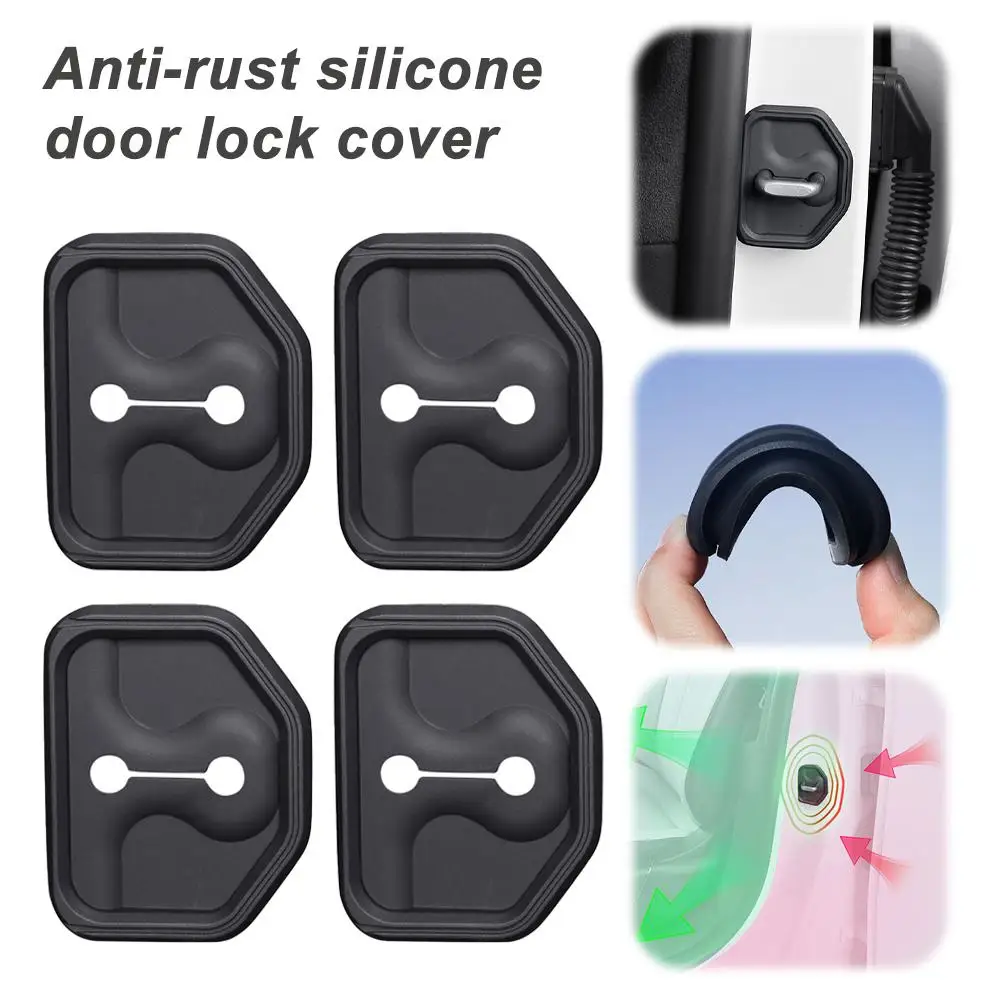 4Pcs For Volvo EX30 Anti-rust Silicone Door Lock Cover Anti-collision Protective Cushion Pad For Volvo EX30 Car Accessories