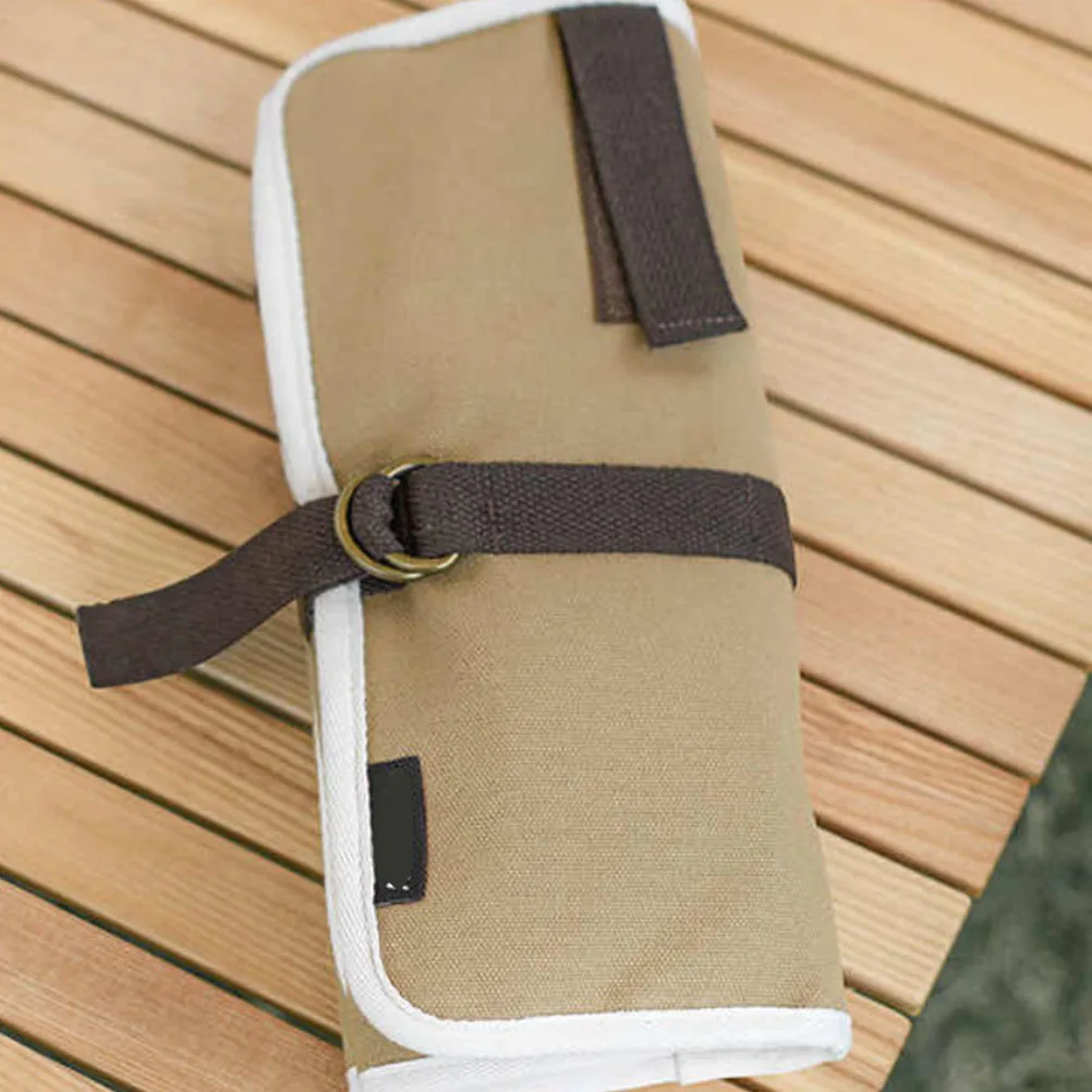 

Dinnerware Pouch Canvas Cutlery Bag Foldable Storage Outdoor Tool Picnic Utensil ganizer Premium Material Cleaning Convenience