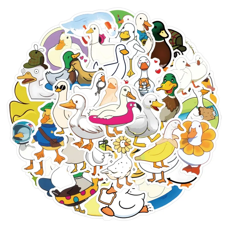 60 pegatinas decorativas de garabatos creativos de pato con personalidad de dibujos animados