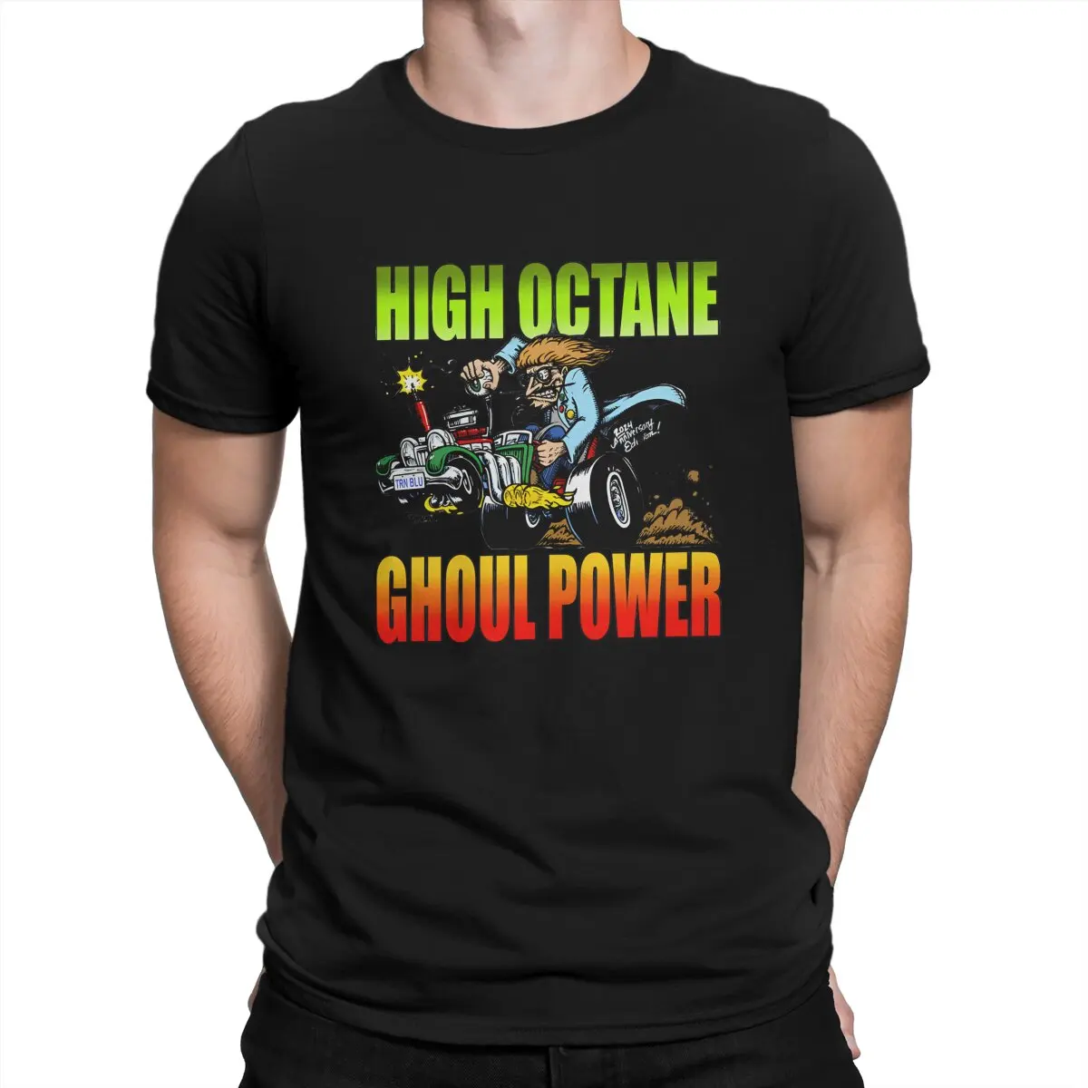 High Octane Ghoul Power O Neck TShirt RAT FINK Cartoon Classic Polyester T Shirt Men Clothes Fashion