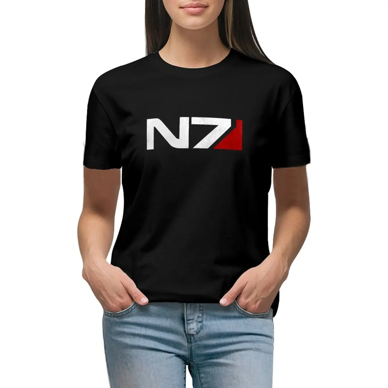 

Mass Effect N7 T-Shirt Female clothing heavyweights anime clothes tops Womens clothing