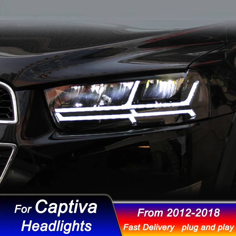 

Car styling Headlights for Chevrolet Captiva 2012-2018 Mustang style full LED headlights DRL Dynamic Signal Headlamp Accembly