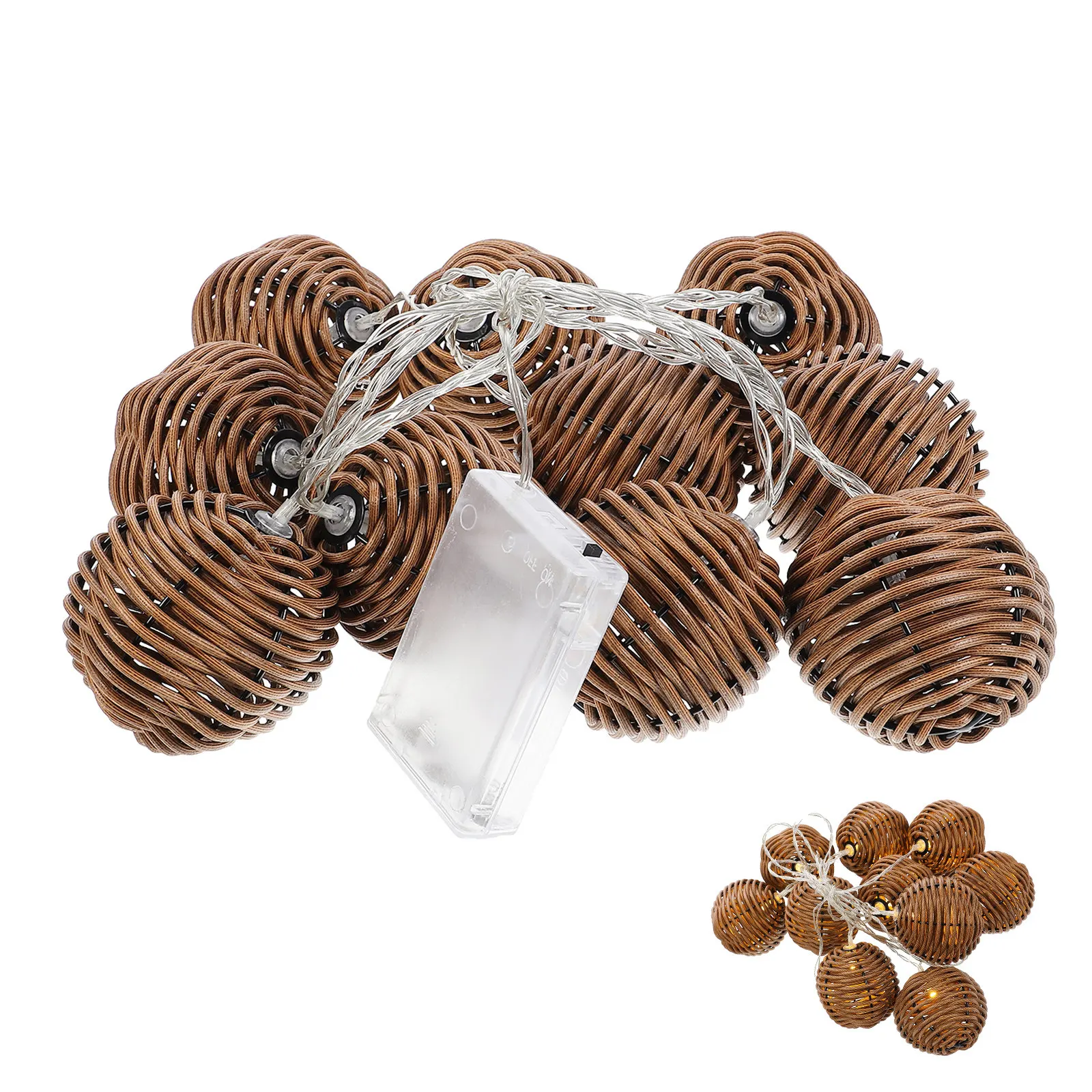 

Набор светодиодных декоративных гирлянд из искусственного ротанга, теплый белый свет, мини-гирлянды для свадеб, вечеринок, декора помещений, создания атмосферы