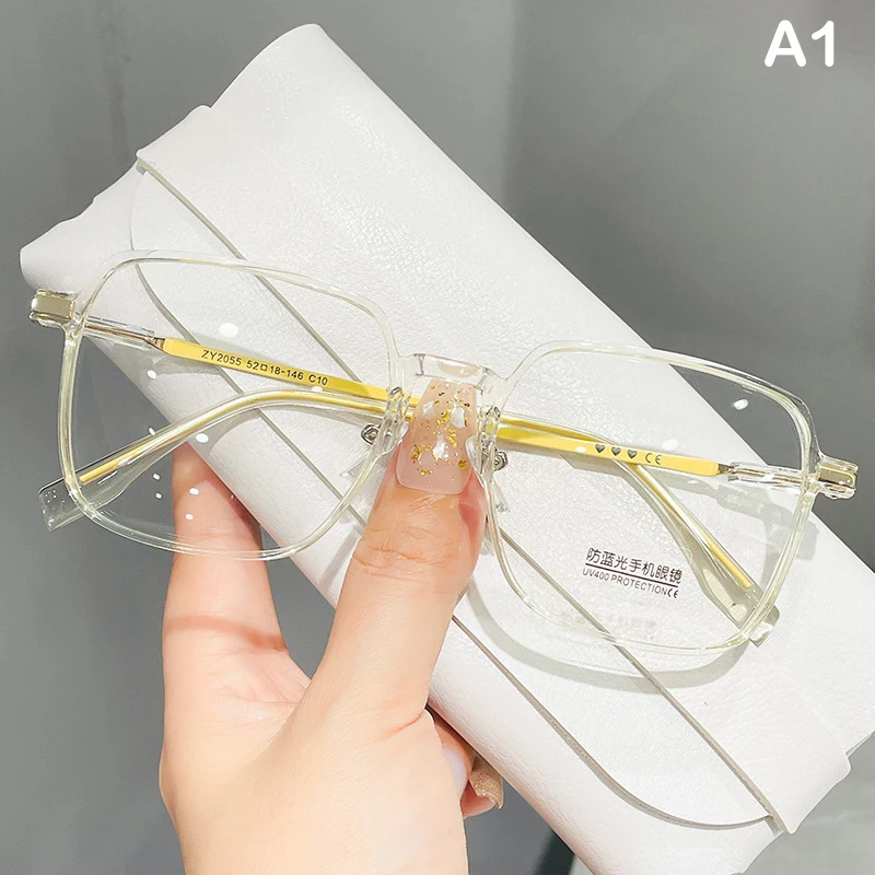 2023 Anti-blue Big Metal Eyeglasses Frame Women Men Clear Lens Glasses Fake Glasses Irregular Optical Glasses Frame