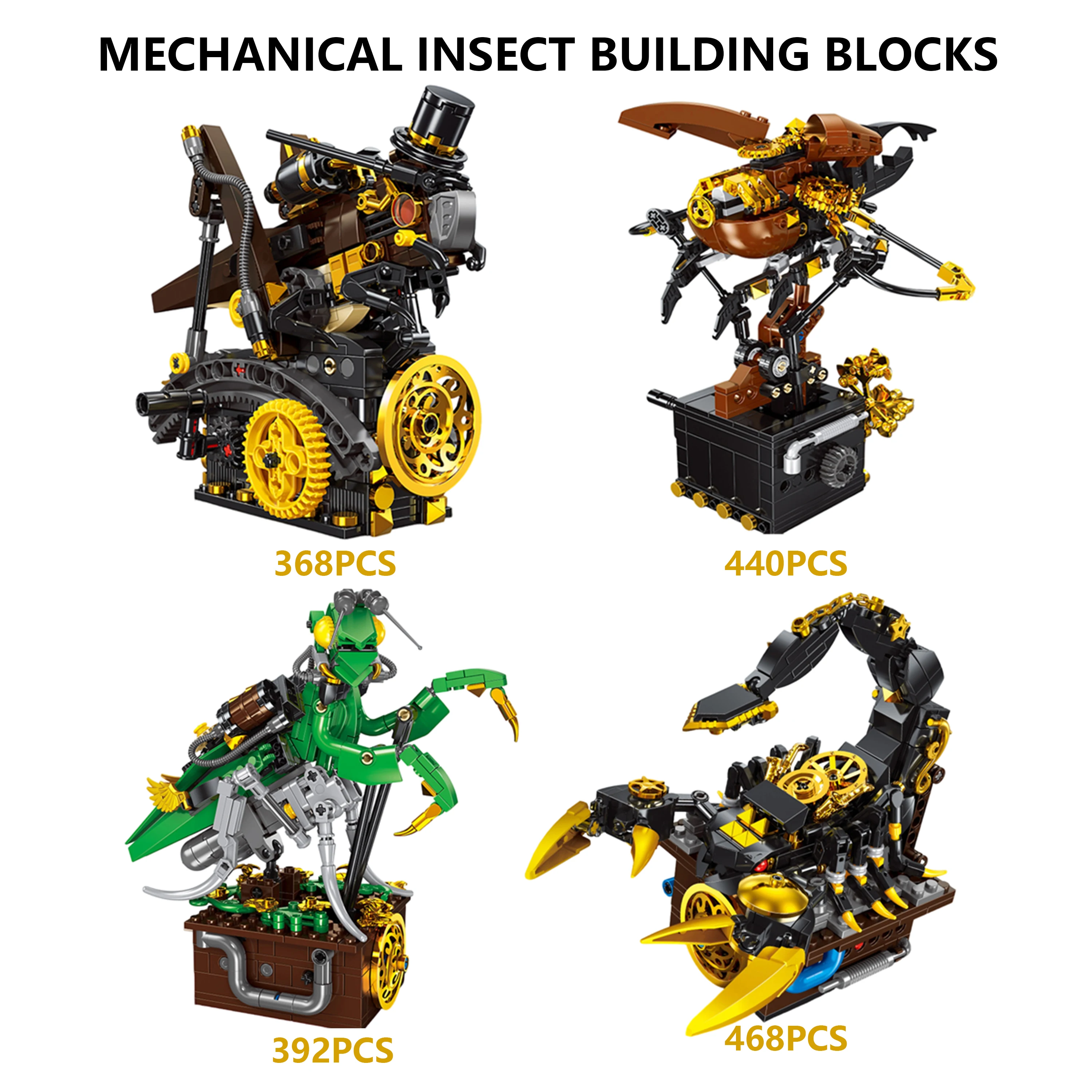 

Hot Sales Small Angle Mechanical Small Particles Insect Scorpion Building Blocks Assembly Toy Gift for Boys