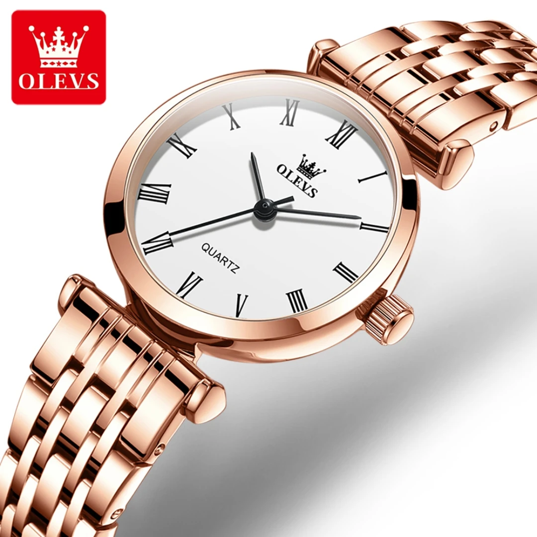 OLEVS 5592 Quartz Fashion Watch Gift Stainless Steel Watchband Round-dial Wristwatch