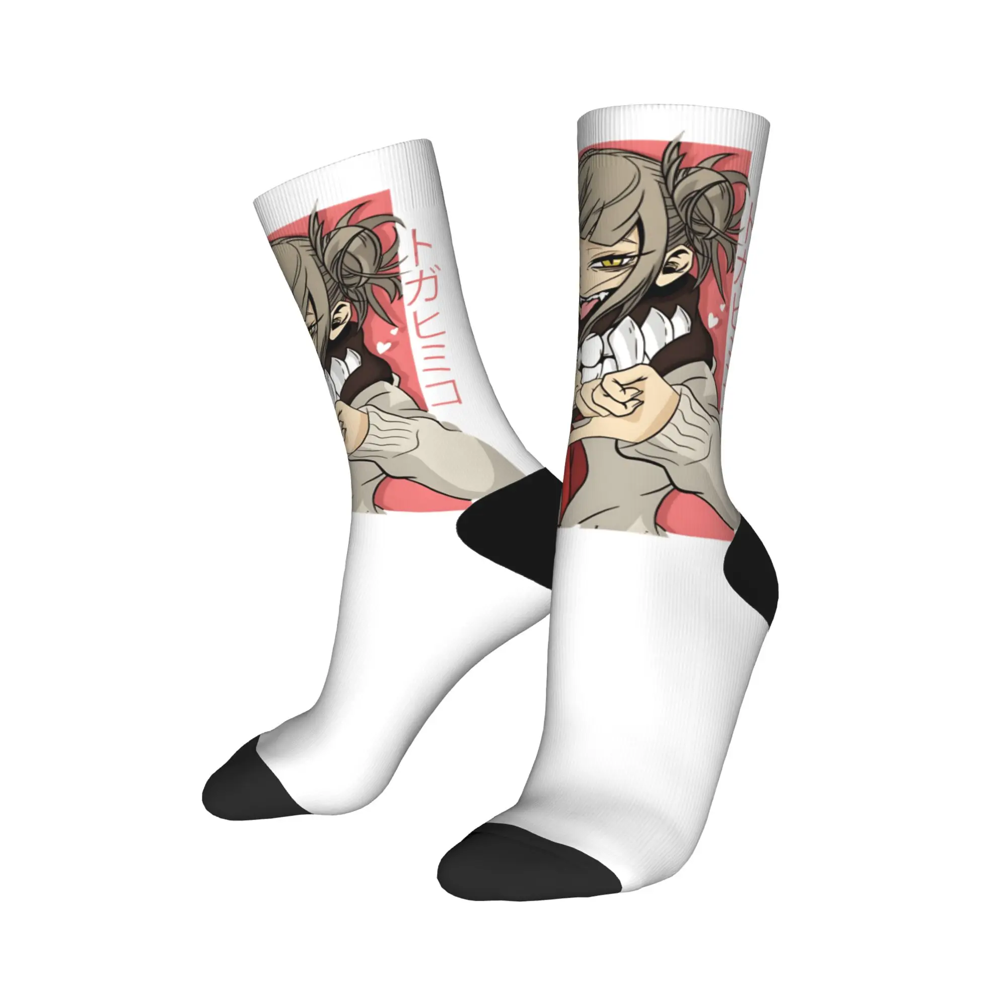 ถุงเท้าลายการ์ตูน H-Himiko T-Toga ถุงเท้าสไตล์เรโทรแบบกำหนดเอง ถุงเท้ากันลื่นสำหรับฤดูใบไม้ผลิ ถุงเท้าผู้ชายสำหรับวิ่ง ถุงเท้านุ่ม