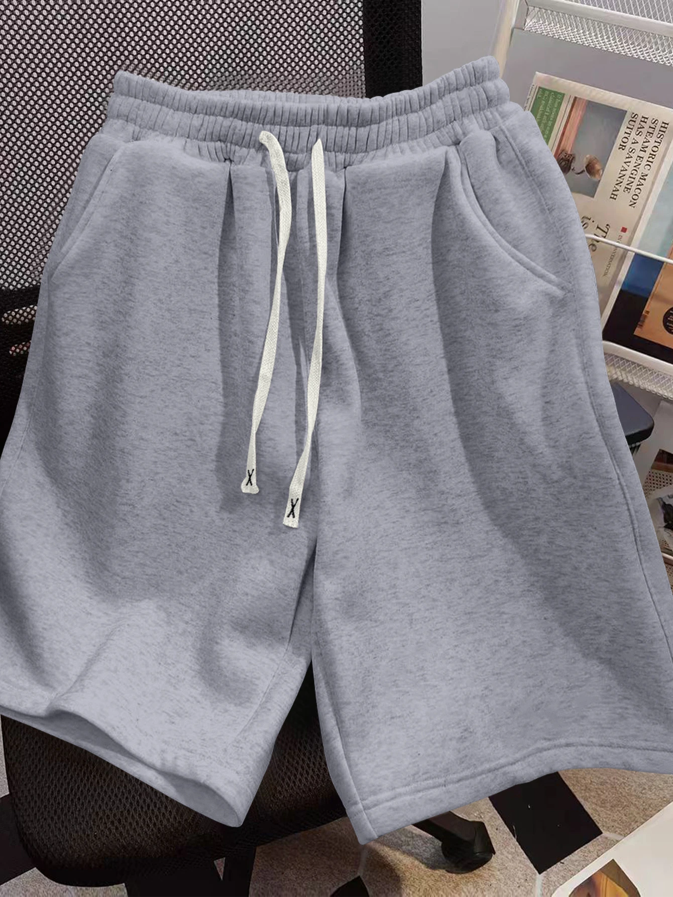 Men's Summer Shorts - Lightweight, Solid Color with Pockets & Drawstring Waist for Casual Sports & Jogging