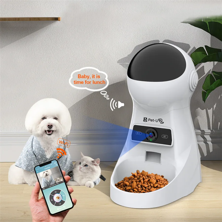Wholesale Eco-Friendly Charge Automatic Smart Pet Feeder with Camera & Water Dispenser for Cats Dogs