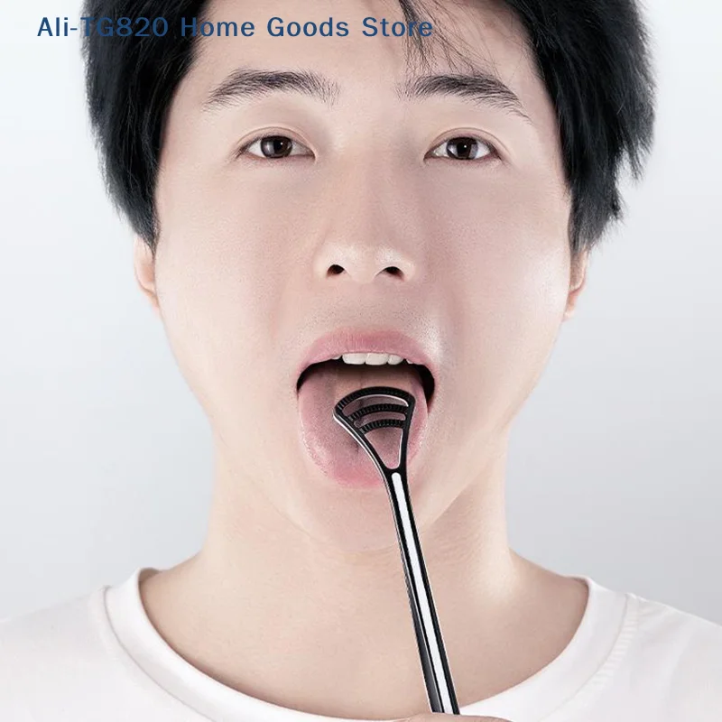 [TG820]Dual Uses Tongue Scraper Cleaners Reusable Oral Health Cleaning Brush Hygiene Care Toothbrush Mouth Fresh Breath Scraping