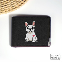 French Bulldog Design Canvas Wallet Minimalist Business Style Lightweight Durable Everyday Use for Men and Women