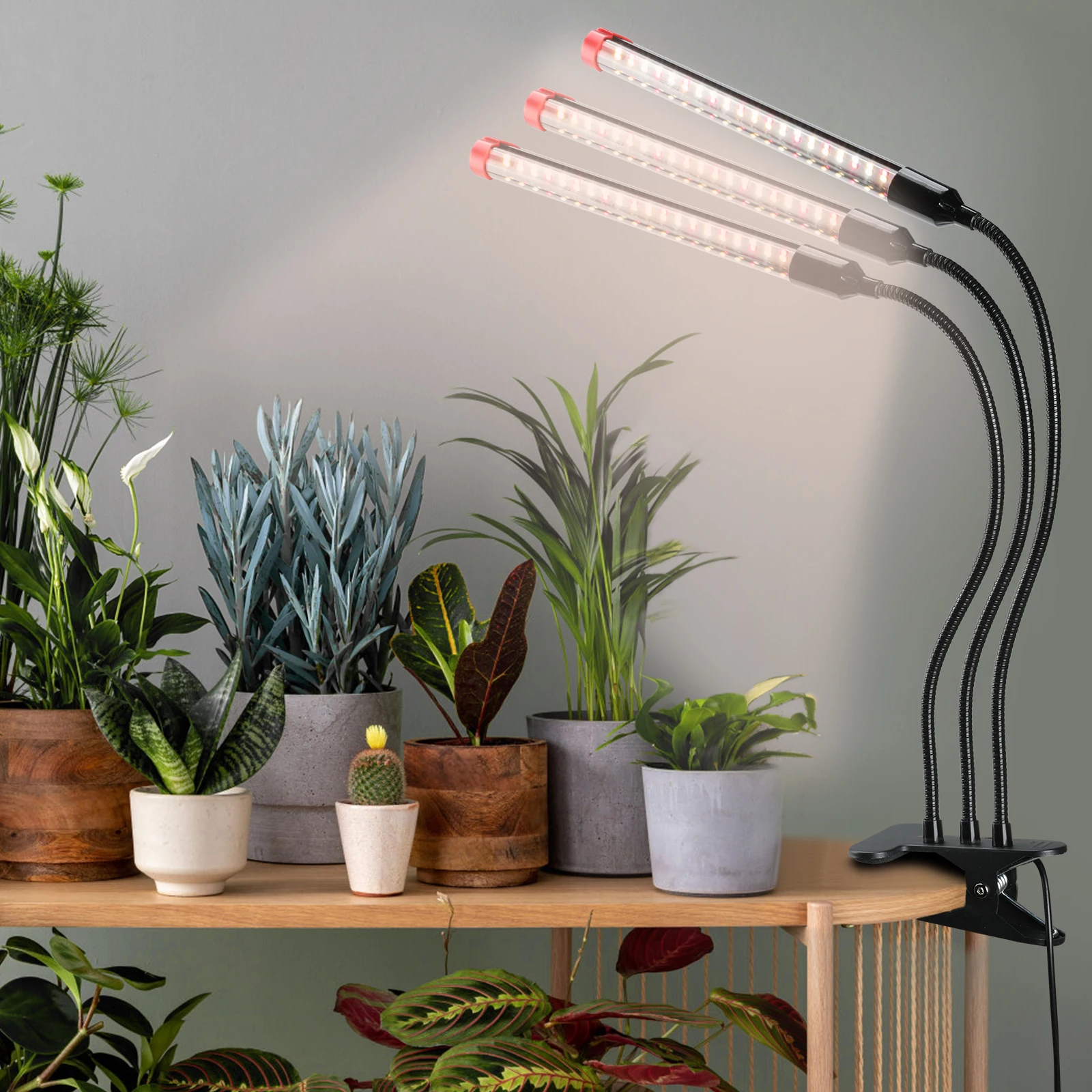 Gamechanger! 27W Power Home Plug, NOT 10W Adapter, FECiDA 3Head Clip Grow Lights for Seed Starting with Timer