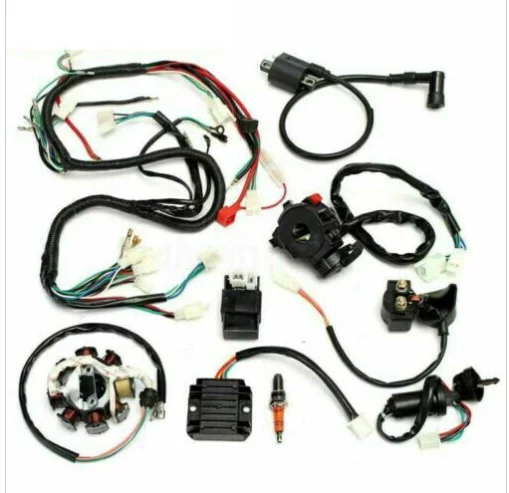 Motorcycle Full Complete Electric CDI Wiring Harness Wiring Loom Coil Rectifier Kits for 150-250 300CC ATV Quad