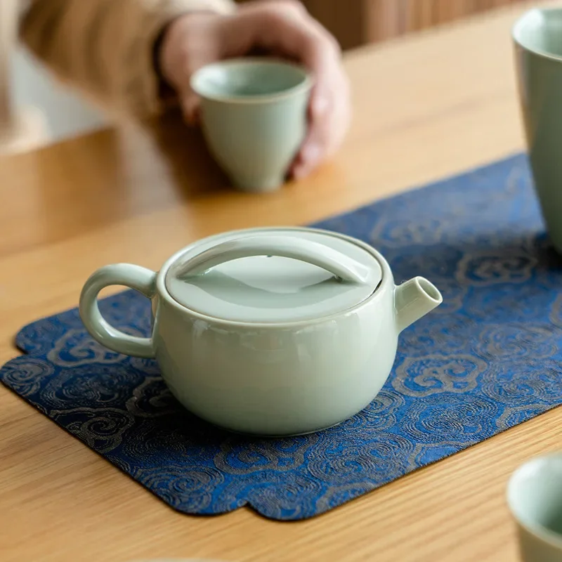 

Фарфоровый чайник с большой песняю, китайский керамический чайник, зеленый чайник, набор для чайной церемонии, чайная посуда с молоком и улуном