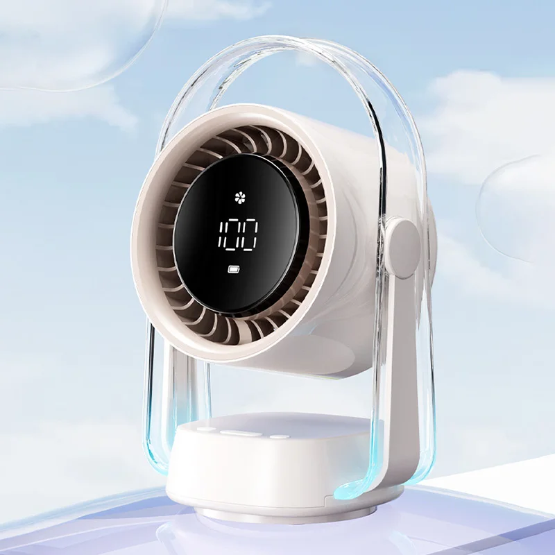 

Настольный вентилятор, 100-скоростной турбо-высокоскоростной трансграничный бесшумный охлаждающий безлопастной перезаряжаемый подарок для общежития, новая циркуляция воздуха
