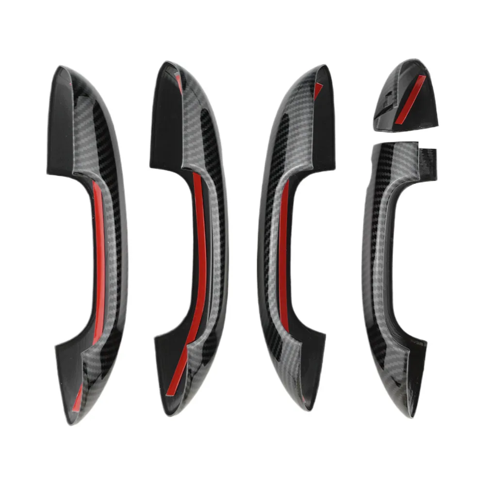 Car Exterior Door Handle Cover Trim Decoration for MG 4 MG4 EV Mulan 2022 2023 2024 LHD Accessories ABS Carbon Fiber