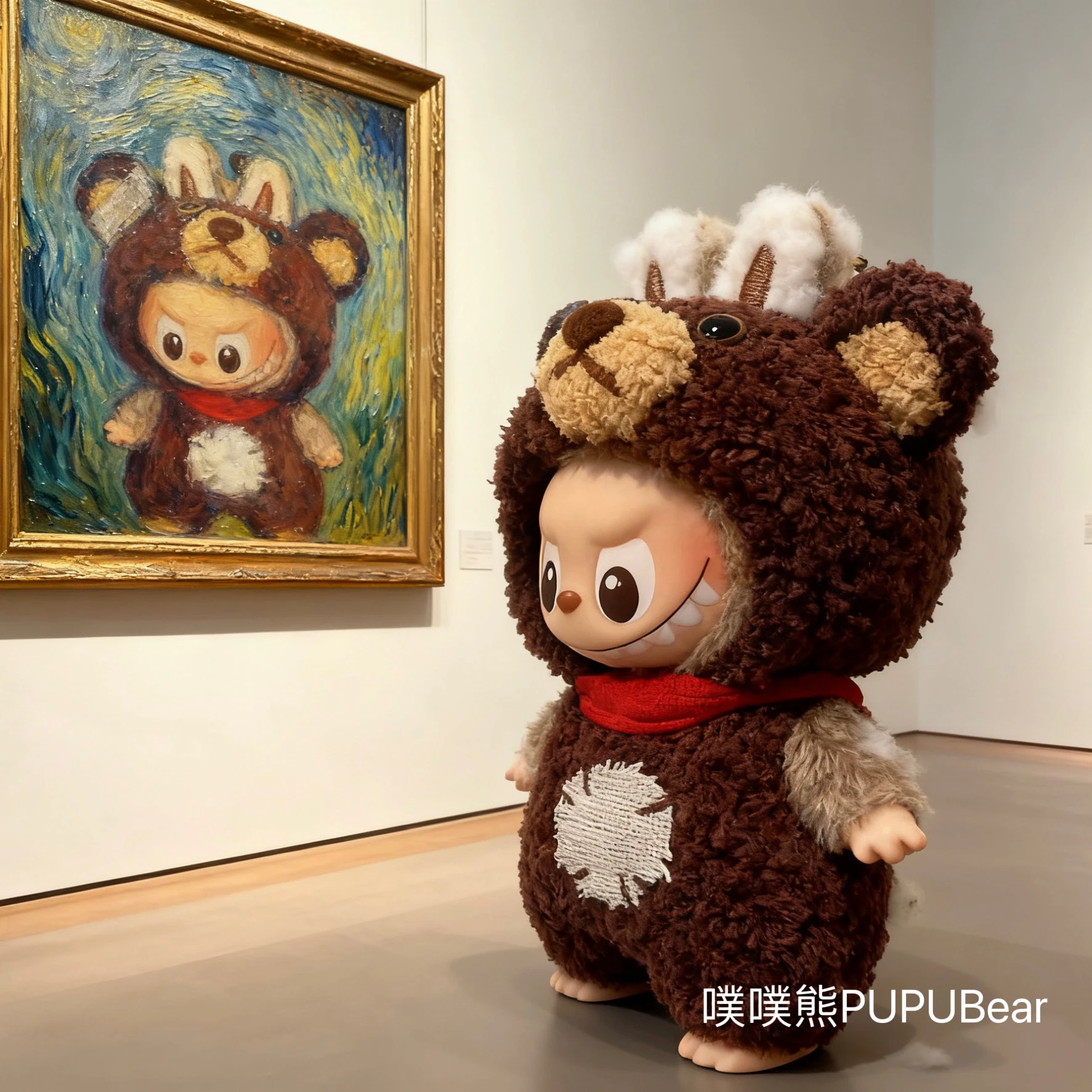 

Комплект детской одежды для Labubu, дизайн «Маленький дикий медвежонок», мини-температура, жареные креветки, коричневый наряд Харуно для младенцев