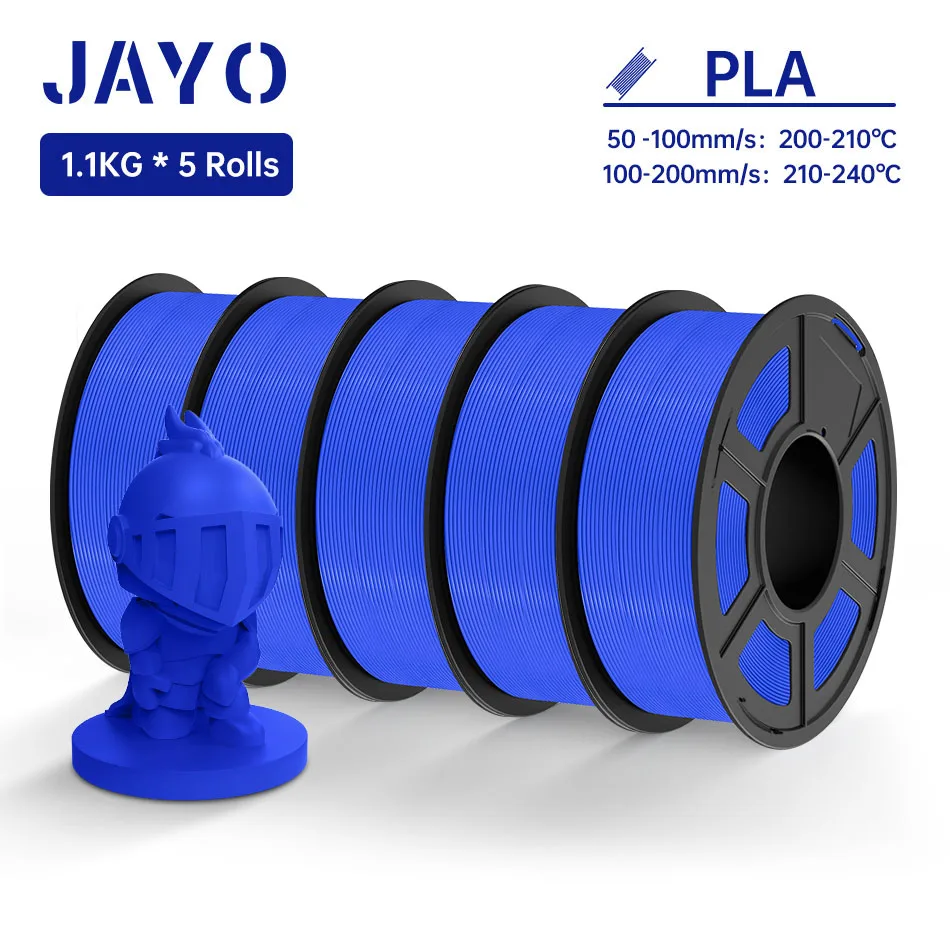 Jayo Petg/Zijde/Pla Plus/Abs/Pla Filament 3D Printer 1.75Mm 5Rolls/Set voor Fdm Afdrukken Diy Gift Plastic Voor 3D Pen Filament