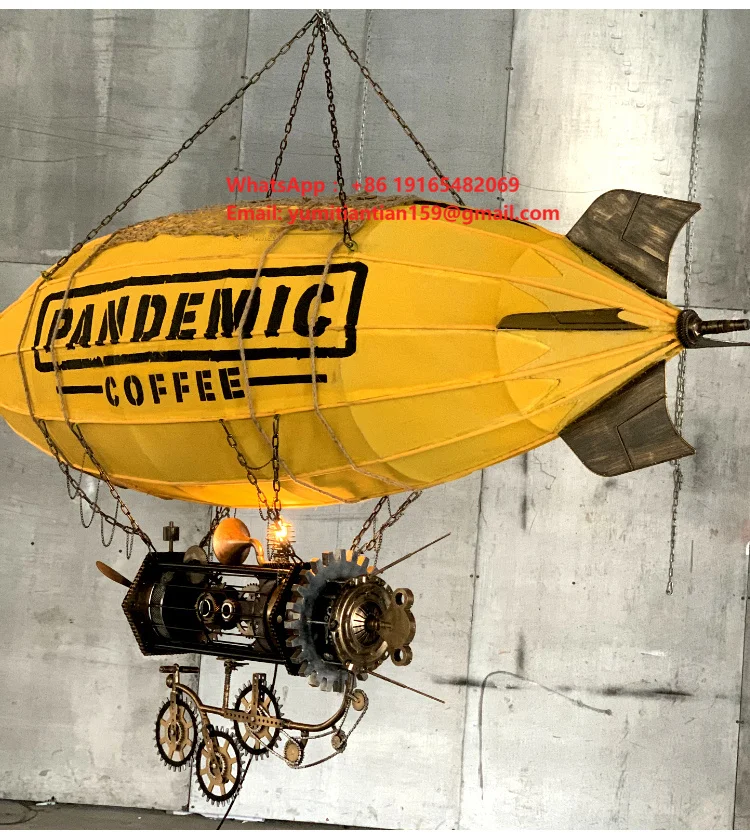 Low MOQ Bar Punk Handsome Metal Plane Airship Model Vintage Decor Metal Craft Airplane