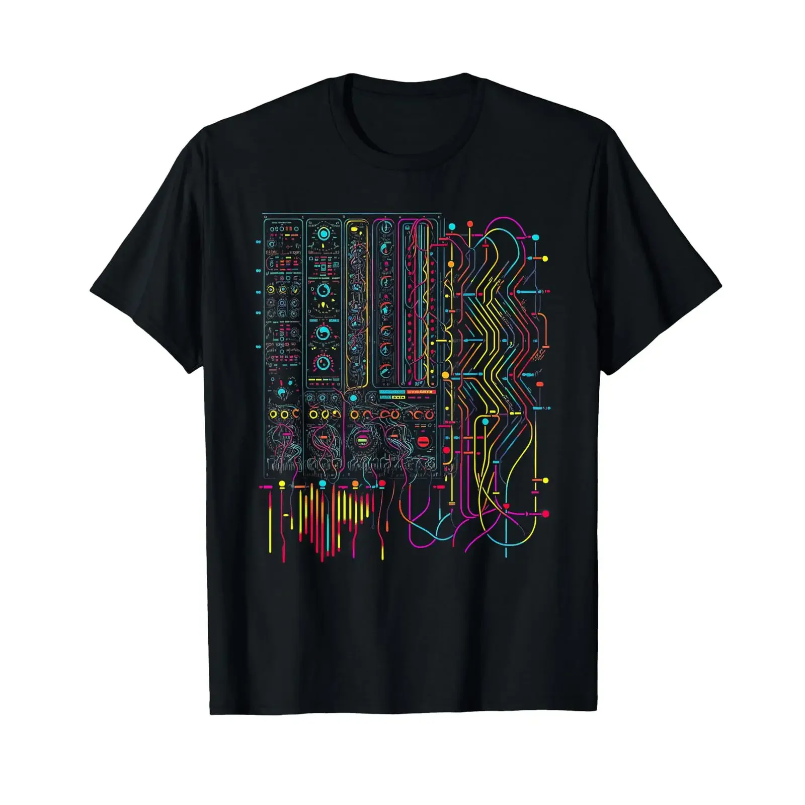 Analogue Synthesiser Electronic Music Modular Life T Shirt vintage Washed homme Soft Slightly Comfortable Casual