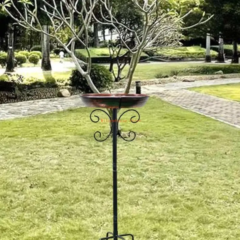 

F62A Sturdy Metal Bird Bath Stake for Yard Decors Rustproof Bird Feeding Station