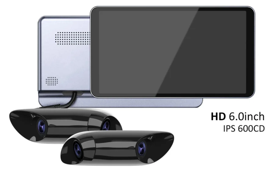 6 Inch 1080P Waterproof 2-Channel Electronic Rearview Mirror Dual Camera System Car DVR Monitor with Parking Function