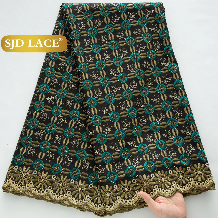 

SJD LACE Swiss Voile Lace Fabrics 2025 High Quality African Embroidery Lace Nigerian Cotton Lace for Women Wedding Dresses 4643