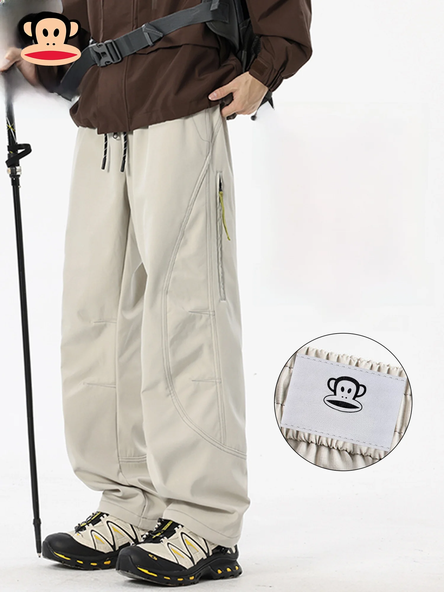 

PaulFrank Loose Fit Outdoor Workwear Casual Pants Men's American Sle Deconstructed Straight Leg Trousers Spring Faion