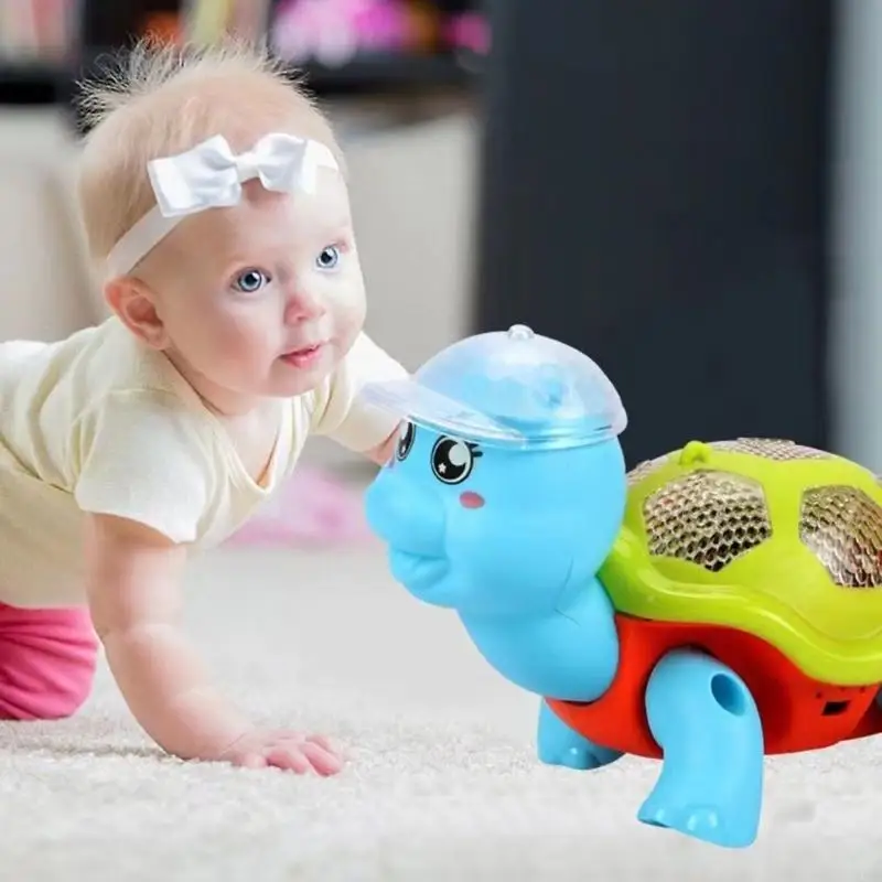Interactive Walking Turtles Toy With Music Lights Educational Robot Toy For Toddlers Preschool Learning A2UB