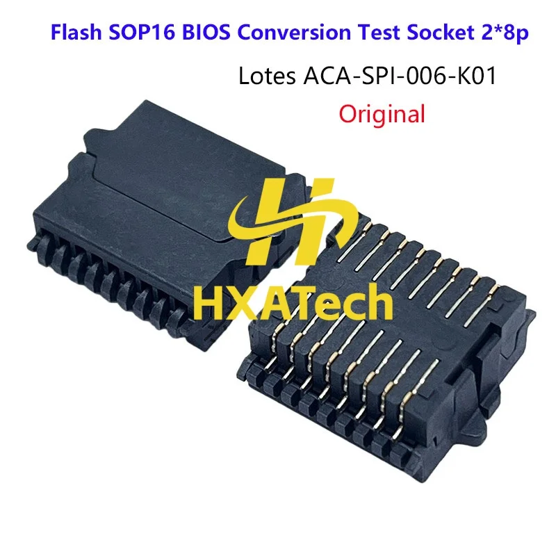 HXATech - Original for Lotes ACA-SPI-006-K01 Flash SOP16 IC Chip burning Socket 2*8P 16P BIOS conversion test socket