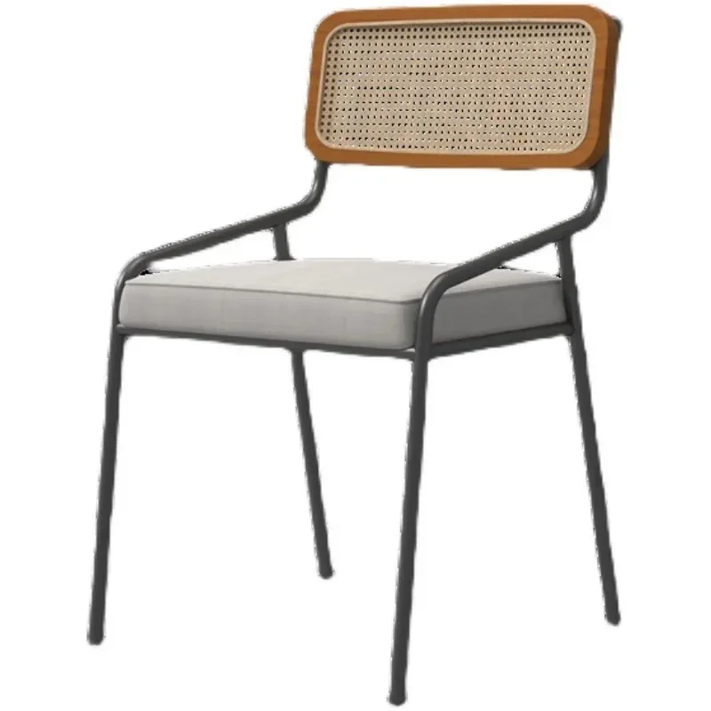 Nordic home backrest dining table chair book desk chair simple breathable rattan chair