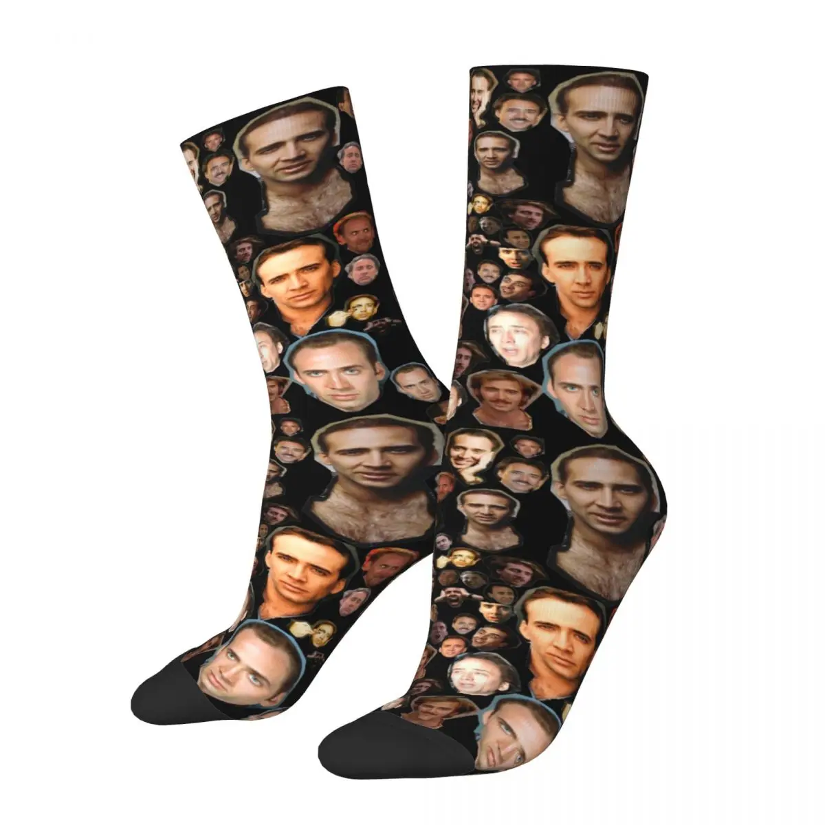 

Crazy Design Nicholas Cage Faces Theme Warm Crew Socks Stuff Spring Autumn Winter Funny Super Soft Long Socks Breathable