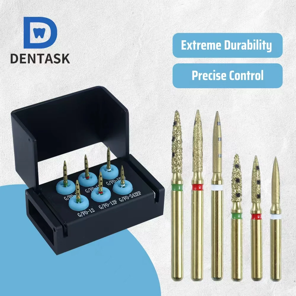 BOPT Dental Vertical Preparation Diamond FG Burs Kit of 6 Pieces, Biologically Oriented Technique for Crowns​